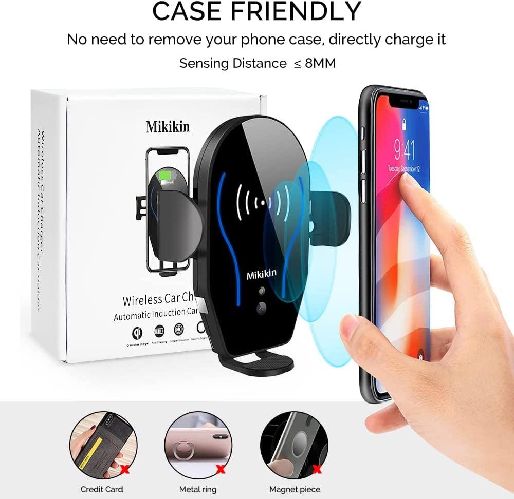 Wireless Car Charger Mount,  Auto-Clamping Qi 10W 7.5W Fast Charging Car Phone Holder Air Vent Compatible with Iphone 14 13 12 Pro Max Mini 11 XR XS X, Samsung Galaxy S23 S22 S21+ S10+ Note 20