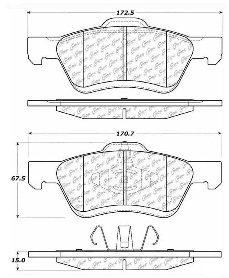 Centric Front Disc Brake Pad for Escape, Mariner, Tribute (104.10470)