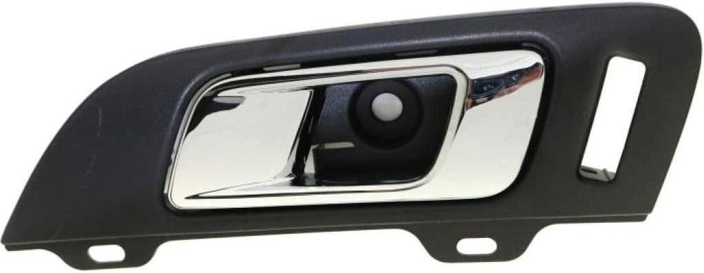 for Lincoln MKS Interior Door Handle Front, Driver Side Black Bezel with Chrome Lever (2009-2016) | with Door Lock Hole| Trim: Base/Ecoboost