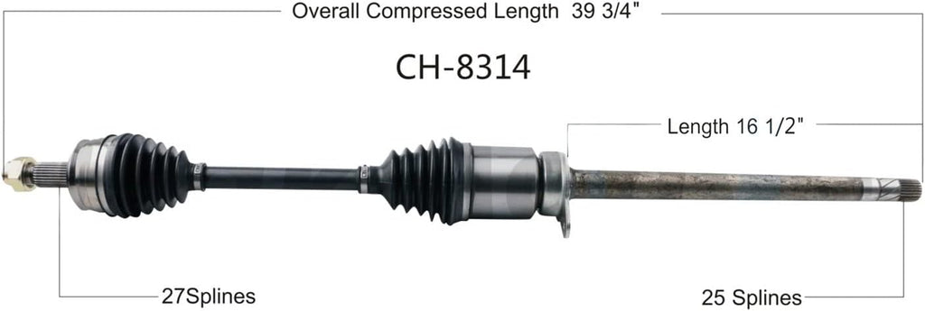 CH-8314 - Front Passenger Side CV Axle Shaft