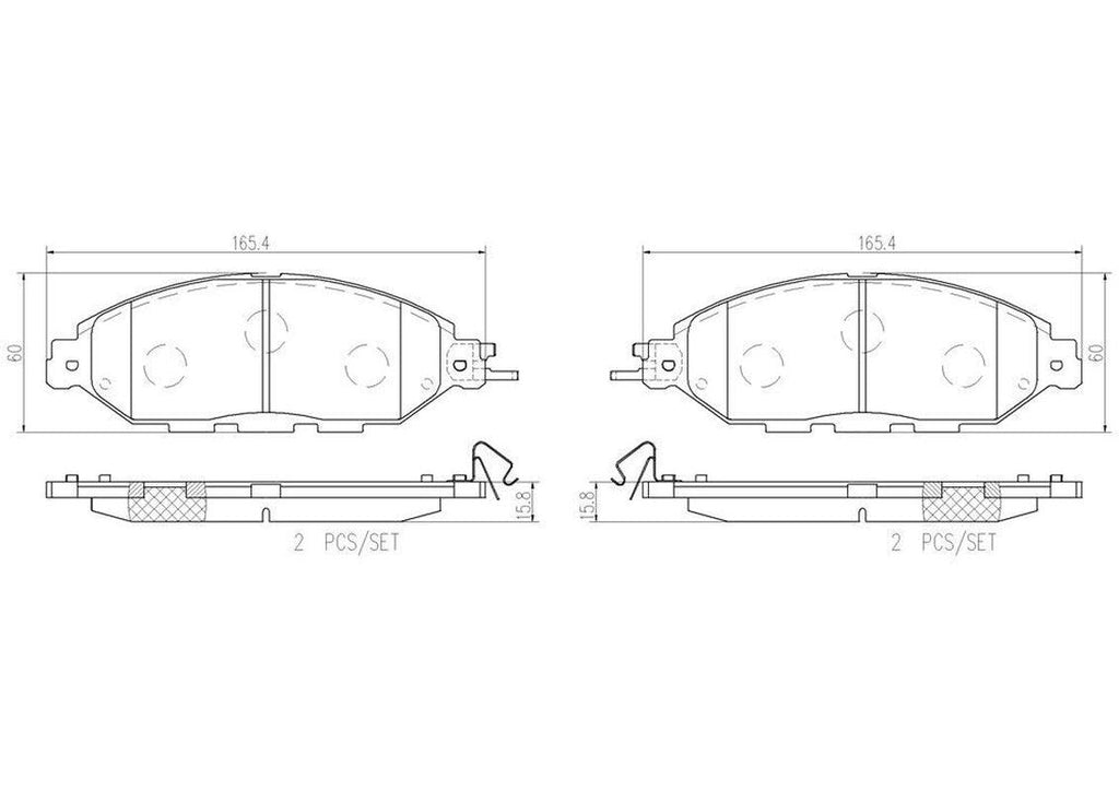 Brembo Front Disc Brake Pad Set for QX60, Murano, Pathfinder, JX35 (P56107N)
