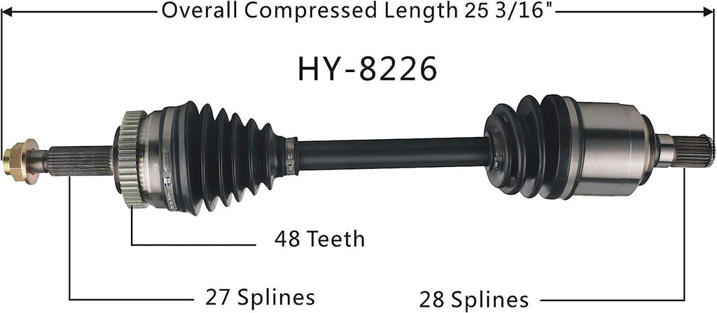 HY-8226 CV Axle, 1 Pack