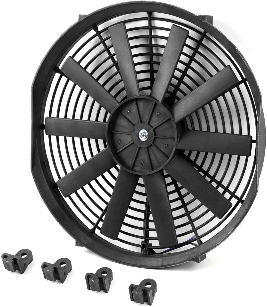 RAF-14+FMK-X2 2Pcs 14" Inch Electric Radiator Cooling Fan Kit (Black)