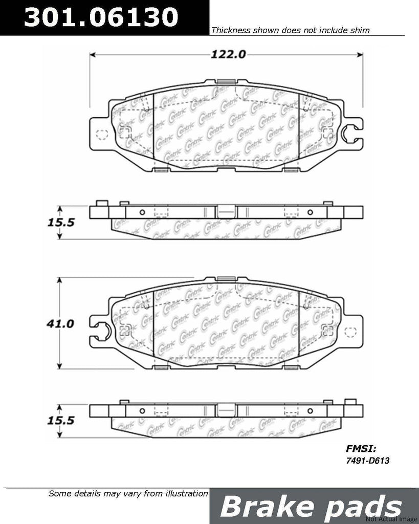 Centric Rear Disc Brake Pad for 1993-2000 LS400 (301.06130)