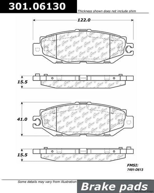 Centric Rear Disc Brake Pad for 1993-2000 LS400 (301.06130)