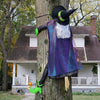 POPGIFTU 64" Large Crashing Witch Decorations, Funny Witch Crashing into Tree Halloween Outdoor Decor, Hanging into Tree/Door/Garden/Yard/Indoor/Outside Halloween Flying Witches Props Ornaments
