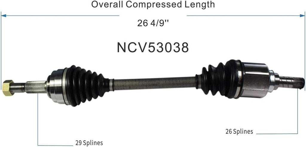 NCV53038 CV Axle Shaft Assembly - Left Front (Driver Side)