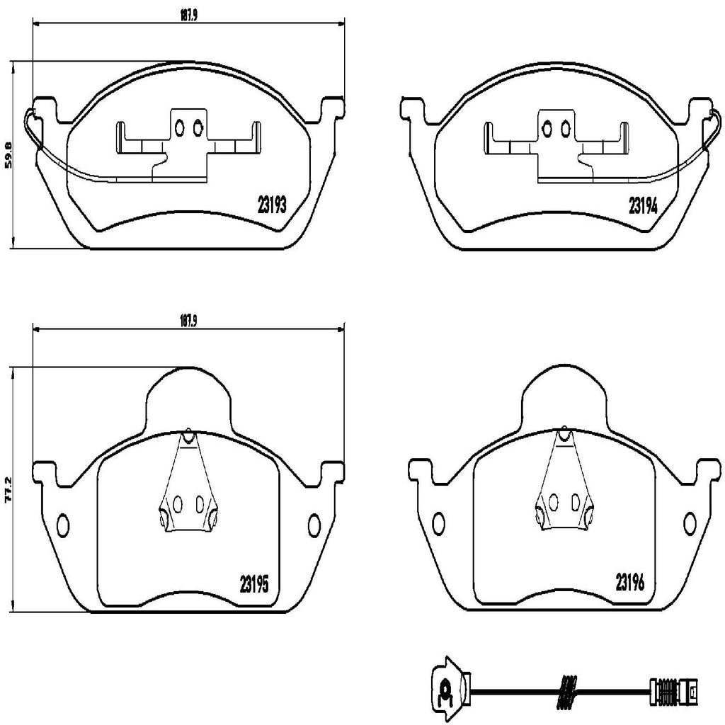 Brembo Front Disc Brake Pad Set for ML350, ML320, ML430 (P50039)