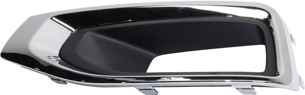 Front Fog Lamp Molding Compatible with 2015-2020 GMC Yukon, GMC Yukon XL Set of 2 Passenger and Driver Side Primed with Chrome Bezel