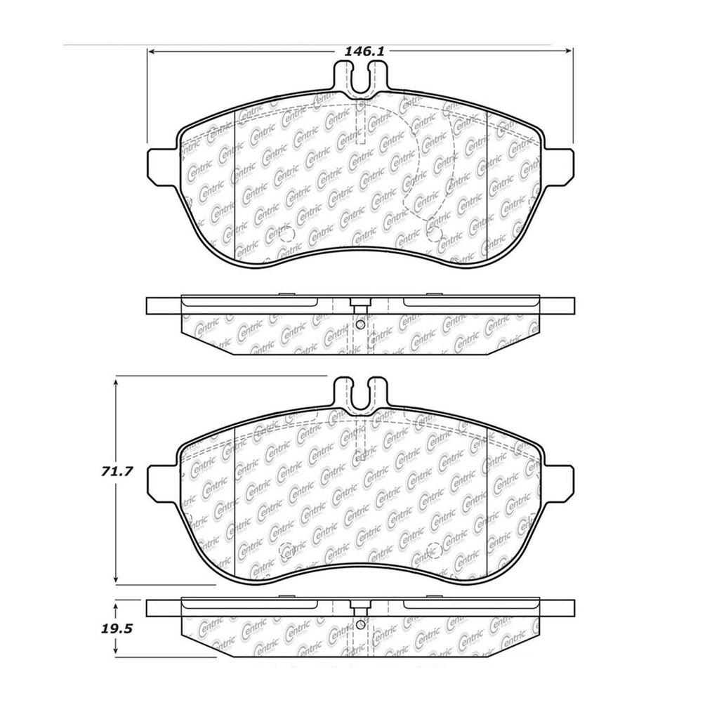 Centric Front Disc Brake Pad for Mercedes-Benz (102.13400)