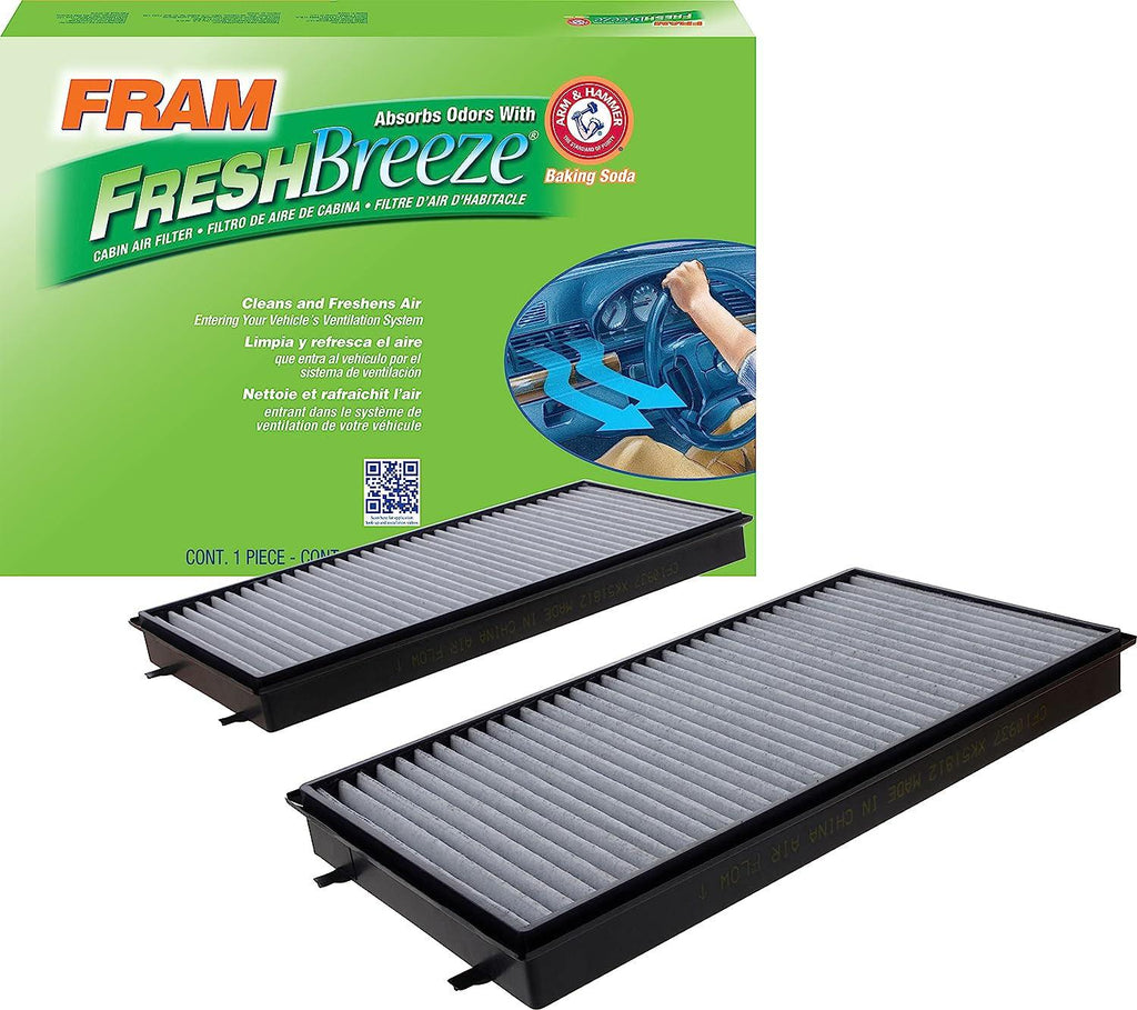 Fresh Breeze Cabin Air Filter Replacement for Car Passenger Compartment W/Arm and Hammer Baking Soda, Easy Install, CF10937 for Select BMW Vehicles
