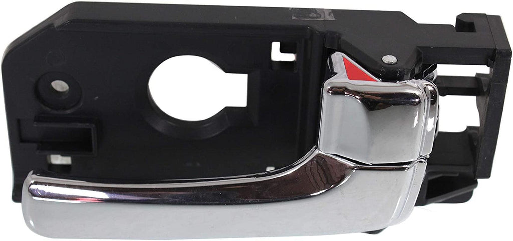 Interior Door Handles Compatible with Set of 2 Front Left and Right Side Plastic Chrome W/Door Lock Button