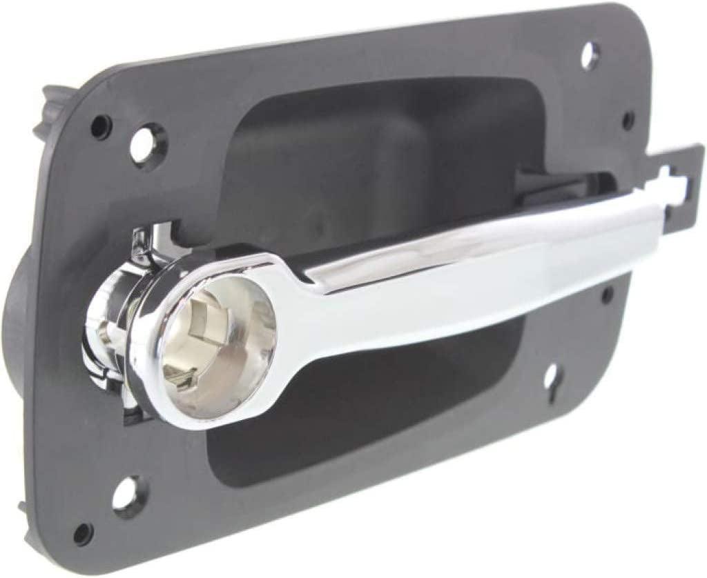 for International 4300 Exterior Door Handle Front, Driver Side Black Bezel with Chrome Lever (2008-2012) | with Key Hole| Trim: Base