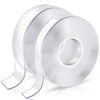 Double Sided Adhesive Tape Heavy Duty, Double Stick Mounting (2 Rolls, Total 20FT), Clear Two Sided Wall Tape Strips, Removable Poster Tape for Home, Office, Car, Outdoor Use