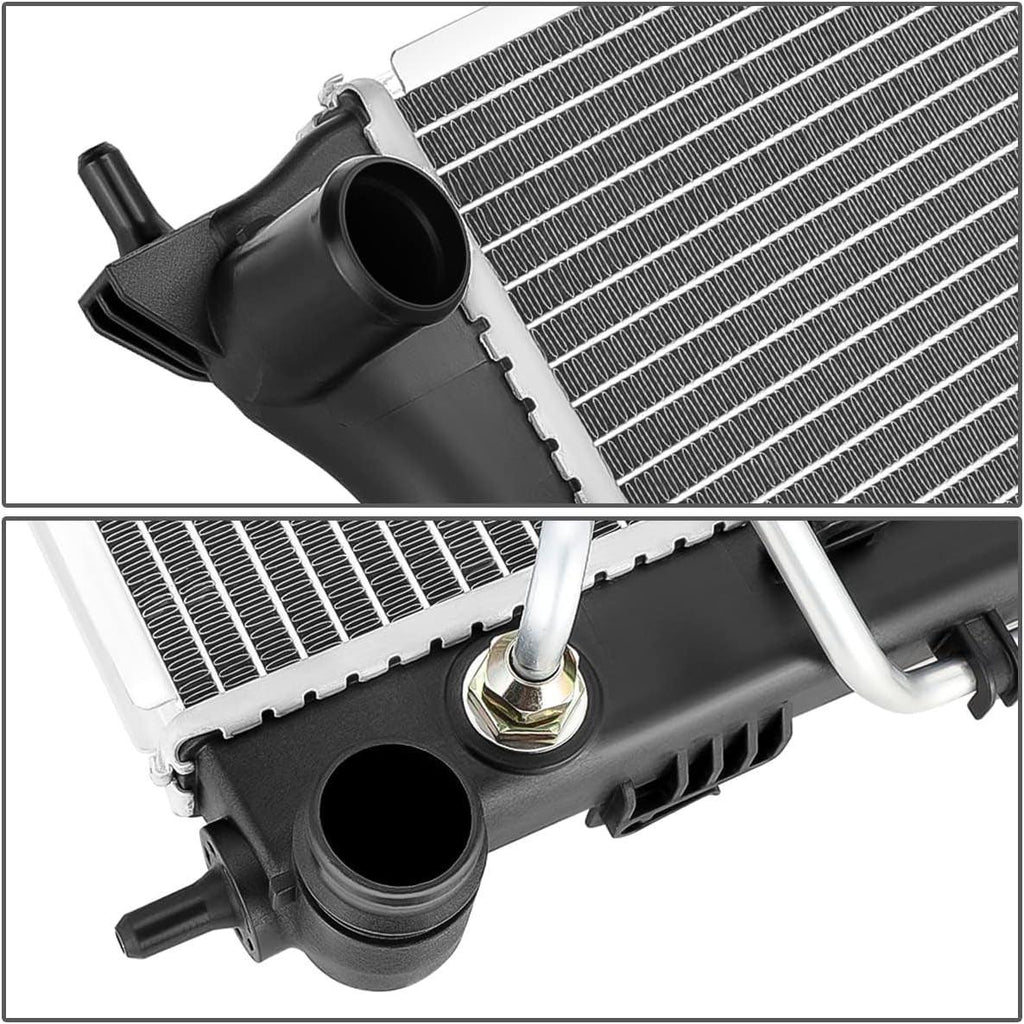 OEM-RA-13415 1-Row Aluminum Core Radiator Compatible with 2013-2017 Veloster 1.6L,18-5/16" W X 15-1/4" H X 1" D,1-3/8" Inlet / 1-7/8" Outlet