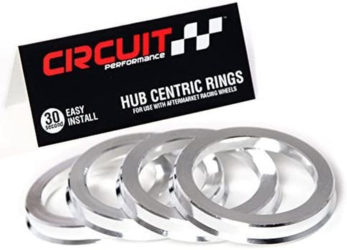 Circuit Performance 73.1Mm OD to 66.6Mm ID Silver Aluminum Hub Centric Rings Compatible with Audi A3 A4 A5 A7, BMW 5 7 Series X3, Mercedes C Class E Class S Class GL ML with 66.56 Hub Bore