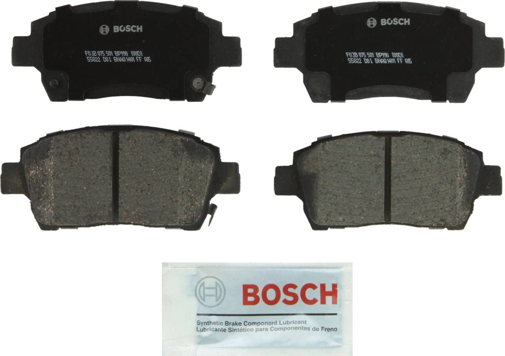 BOSCH BP990 Quietcast Premium Organic Disc Brake Pad Set - Compatible with Select Scion Iq, Xa, Xb; Toyota Echo, MR2 Spyder, Prius; FRONT