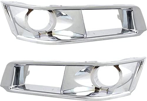 Fog Light Trim SET Compatible with 2008-2015 Cadillac CTS Chrome for Models with HID Headlights Front, Driver and Passenger Side