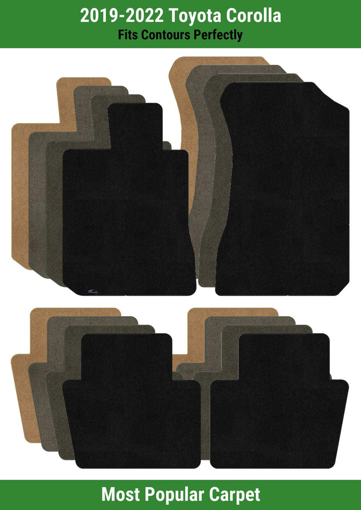 Lloyd Ultimat Front & Rear Row Carpet Mats for 2019-2022 Toyota Corolla