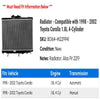 Radiator - Compatible with 1998 - 2002 Toyota Corolla 1.8L 4-Cylinder 1999 2000 2001