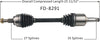 FD-8291 CV Axle, 1 Pack