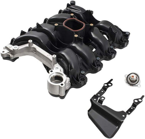 Replacement Upgraded Design Upper Intake Manifold W/Thermostat Gaskets & Hardware Kit Compatible with 02-05 Explorer Mountaineer 4.6L 2L2Z9424A 2L2Z9424AB