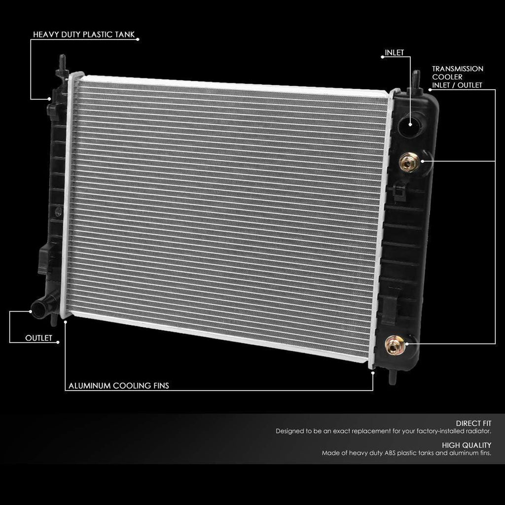 OEM-RA-2850 OE Style Aluminum Core Radiator Compatible with 06-11 Chevy HHR AT/MT,21-5/8" W X 17-5/16" H X 7/8" D,1-3/8" Inlet / 1-3/8" Outlet
