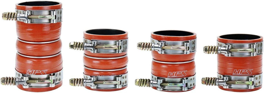 Performance 57-1571 Orange High Temp Aramid Reinforced Silicone Intercooler Turbo Hose Boots Kit with T Bolt Clamps