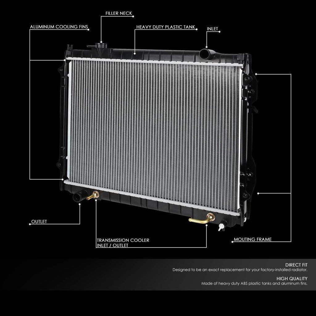 OEM-RA-1778 1-Row OE Style Aluminum Core Radiator Compatible with 95-04 Tacoma AT, 25-1/2" W X 18-11/16" H X 5/8" D, 1-5/16" Inlet, 1-5/16" Outlet