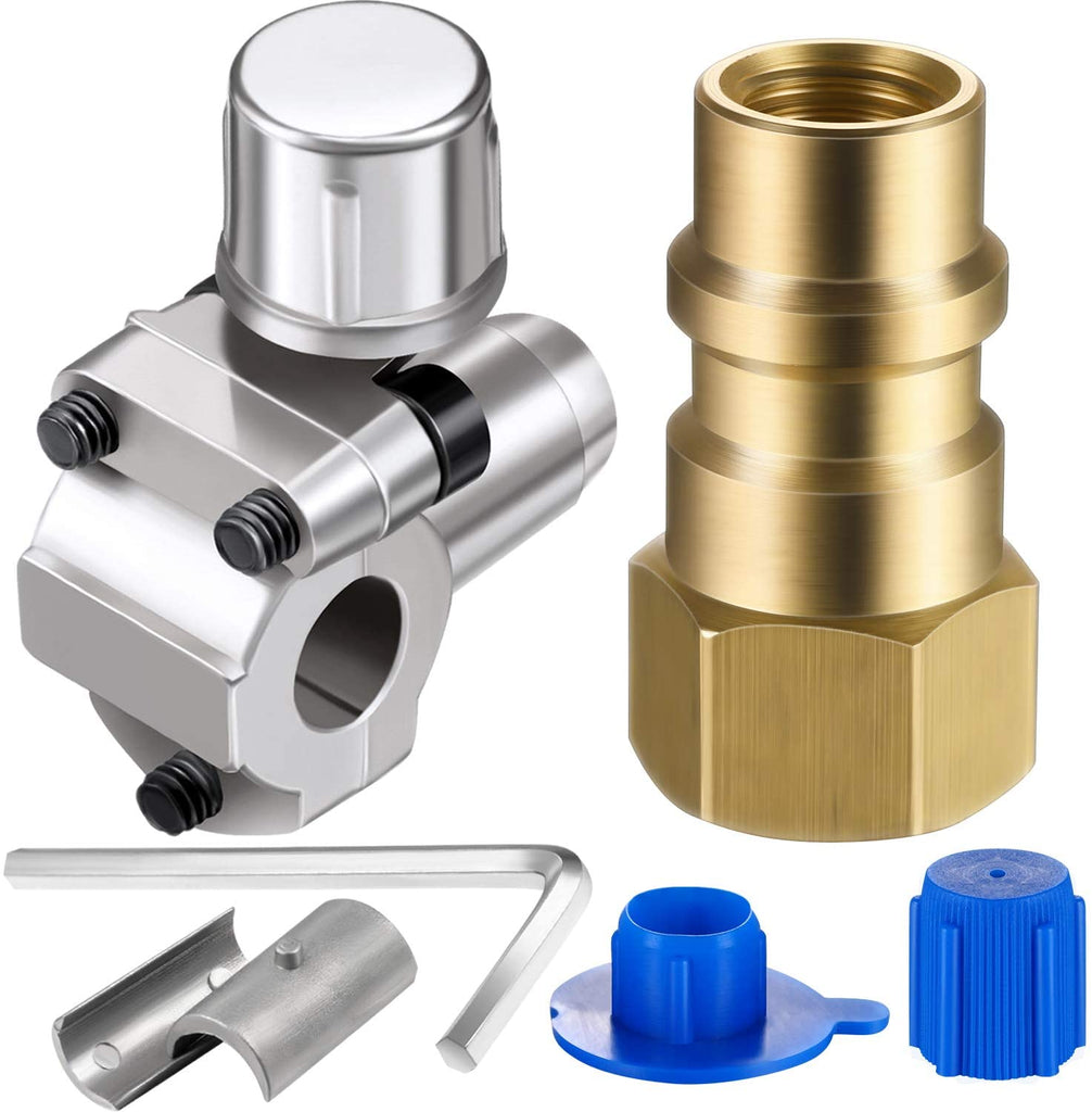 Bullet Piercing Valve Kit with Dust Cap Converts R12 to R134A Fit 7/16 Inch Low Side Port BPV-31 Bullet Piercing Tap Valve Compatible with AP4502525, BPV31D, GPV14, GPV31, GPV38, GPV56, MPV31