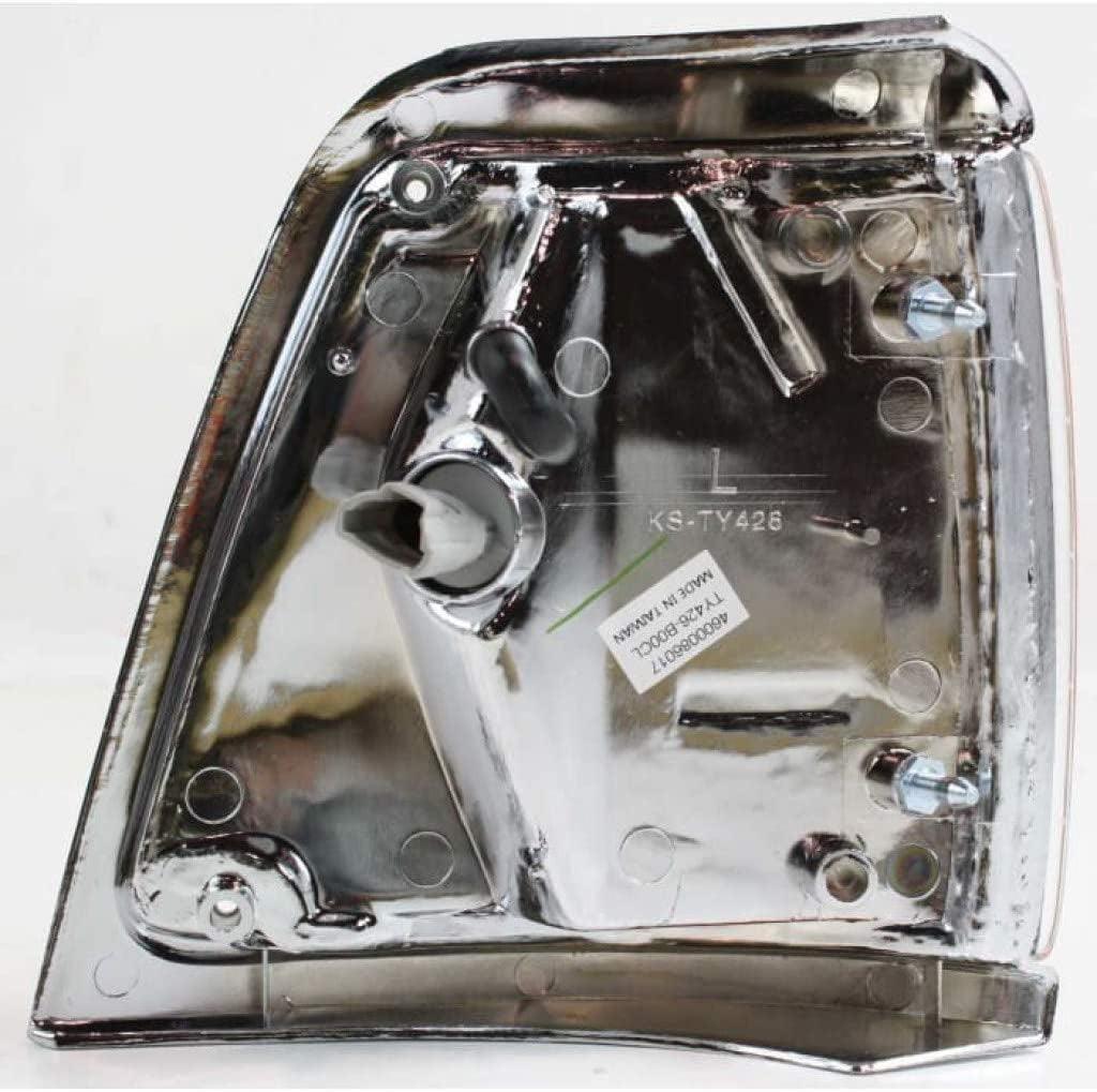 Compatible with Toyota Pickup Corner Light 1992 93 94 1995 Driver Side | Clear & Amber Lens | W/Chrome Trim | 2WD | TO2520127 | 8162035100