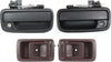 Front, Driver and Passenger Side Exterior Door Handle Set of 4 Compatible with 2001-2004 Toyota Tacoma