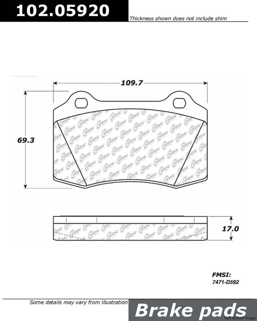 Centric Front Disc Brake Pad for F430, 360, Mustang, Viper (102.05920)