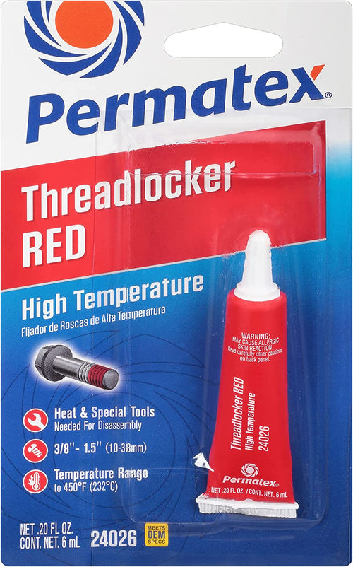 Permatex 24026 High Temperature Threadlocker Red, 6 Ml, Pack of 1