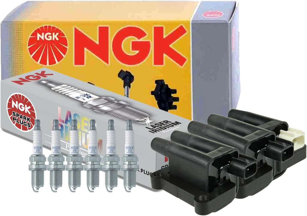 NGK DIS Ignition Coils & 6 V-Power Spark Plugs Kit for Montero Sport