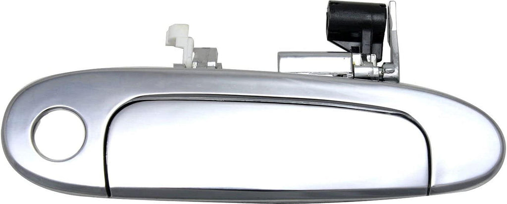 Aftermarket Front Exterior Door Handle Compatible with 2000-2005 Toyota Echo All Chrome, with Keyhole, Set of 2, Driver and Passenger Side