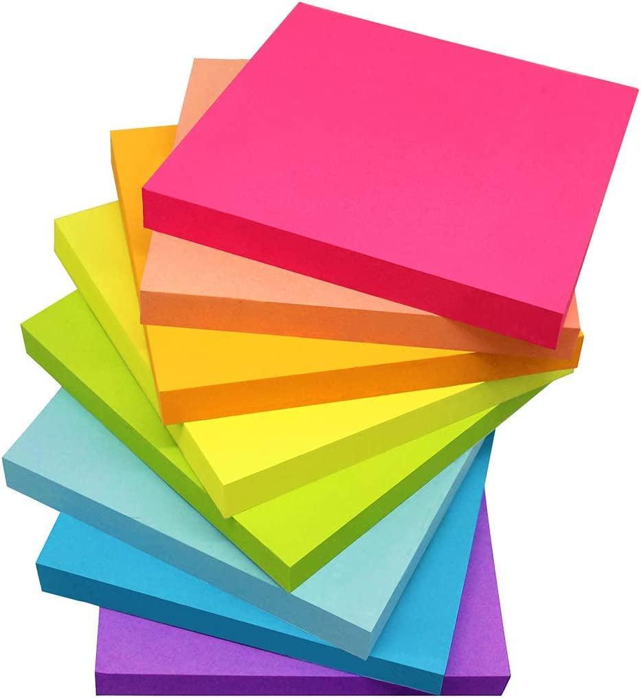 (8 Pack) Sticky Notes 3X3 Inches,Bright Colors Self-Stick Pads, Easy to Post for Home, Office, Notebook, 82 Sheets/Pad