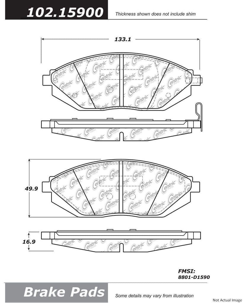 Centric Front Disc Brake Pad for Beat, Sonic, Spark, Spark Classic (102.15900)
