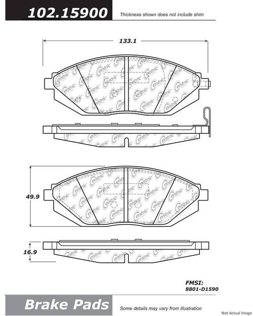 Centric Front Disc Brake Pad for Beat, Sonic, Spark, Spark Classic (102.15900)