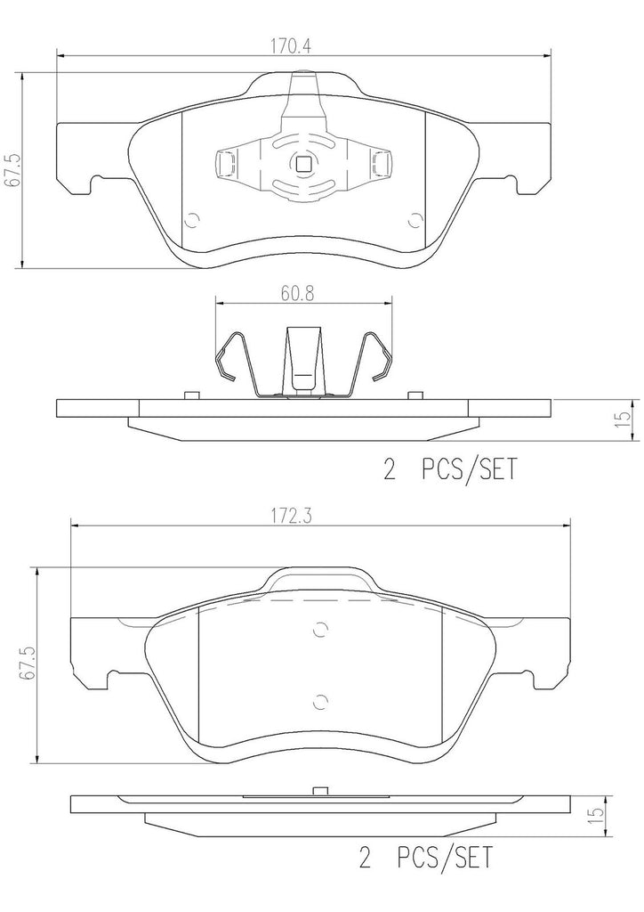 Brembo Front Disc Brake Pad Set for Escape, Tribute, Mariner (P24159N)