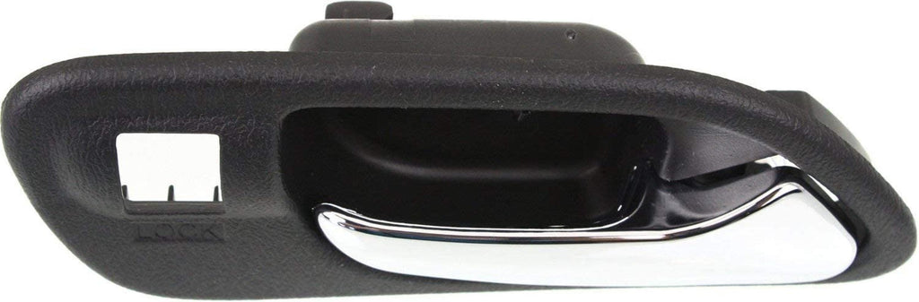 Interior Door Handle Set Compatible with 2001-2006 Acura MDX, Fits 1999-2003 Acura TL Front, Driver and Passenger Side Black Bezel with Chrome Lever