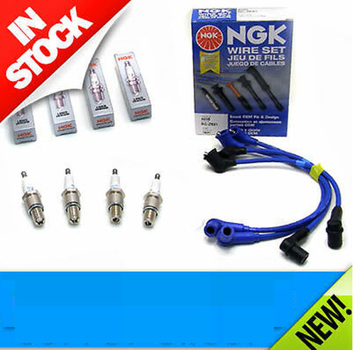 GENUINE NGK Iridium Spark Plugs+Ignition Wires Set Exact-Fit TUNE up KIT