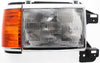 Headlight Assembly Compatible with 1987-1991 Ford F-150 / F-250 / F-350 / Bronco Halogen, with Side Marker Lamp, with Chrome Trim, Set of 2, Driver and Passenger Side