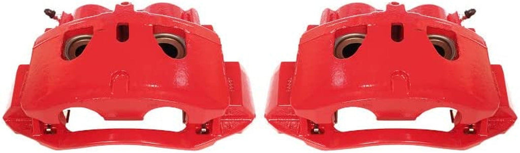 Power Stop Front S5302 Pair of High-Temp Red Powder Coated Calipers