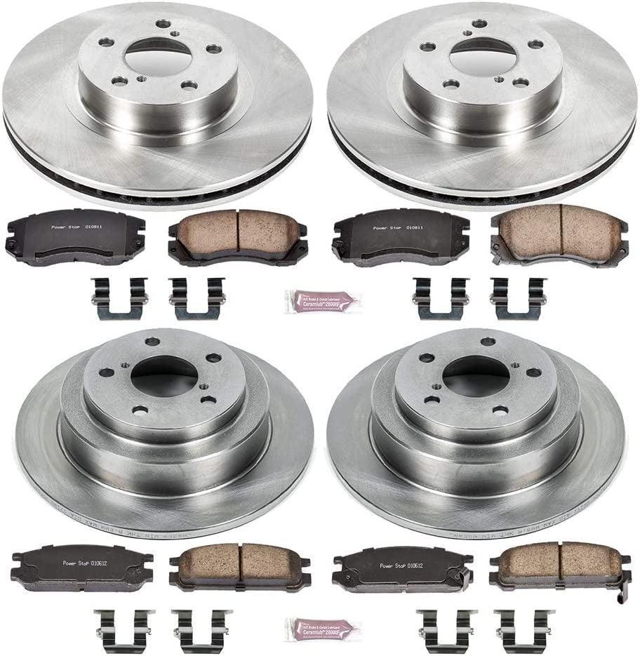 Power Stop KOE1119  Front and Rear Replacement Brake Kit-Oe Brake Rotors & Ceramic Brake Pads