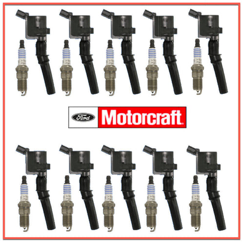 10 FORD Spark Plugs & Coils Motorcraft SP479 OEM# AGSF22WM DG508 6.8 V10