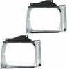 Violetlisa New Chrome Headlights Bezel Trim Left & Right Pair Set Compatible with Truck GRI00811