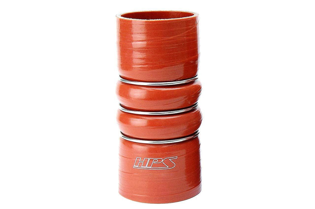 HPS CAC-400-HOT Silicone High Temperature 4-Ply Aramid Reinforced Charge Air Cooler CAC Hose Hot Side, 100 PSI Maximum Pressure, 6" Length, 4" ID, Orange