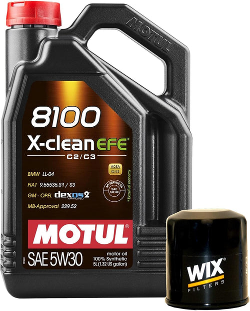 5L Newparts 8100 X-CLEAN EFE 5W30 Filter Motor Oil Change Kit API SN