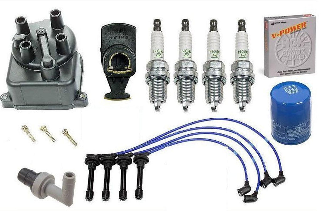 Tune-Up Kit Cap Rotor NGK Wires-Spark Plug PCV 1994-1997 Honda Accord LX